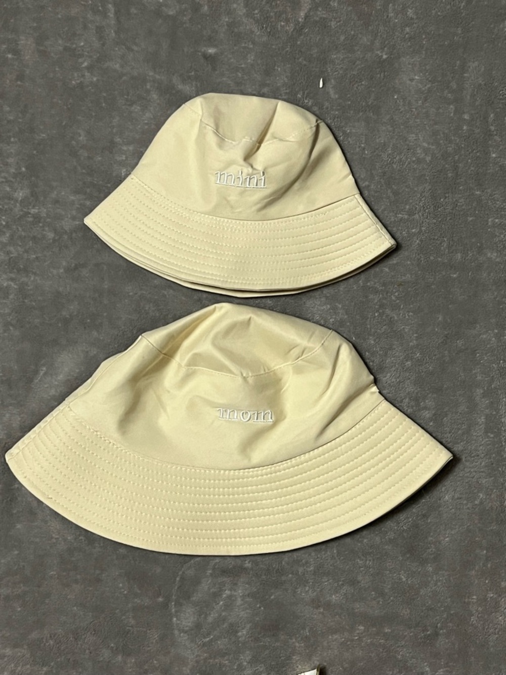 Cream Bucket Hat for Kids with Embroidered Logo